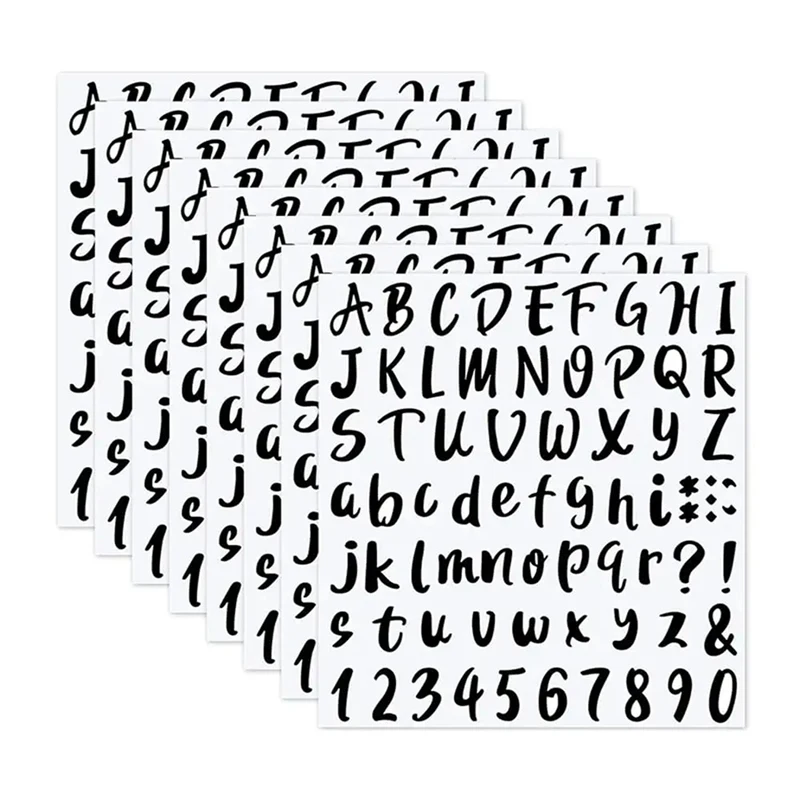 

Самоклеящиеся виниловые наклейки в виде цифр алфавита, 12 листов