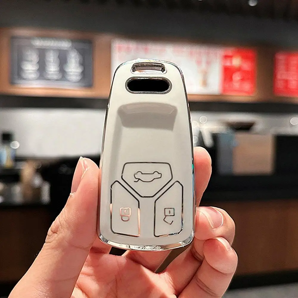 

Модный ТПУ чехол для автомобильного ключа с дистанционным управлением для Audi A4 B9 A5 A6 8S 8W Q5 Q7 4M S4 S5 S7 TT TTS TFSI RS защитный брелок без ключа
