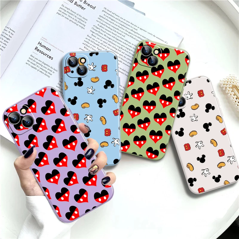 Mickey Mouse Pattern Phone Case For iPhone 13 Mini SE 2020 11 12 13 Max Pro Mini 7 7P 6 6s 8 Plus X Xr Xs 5l14 Capa Painted  - buy with discount