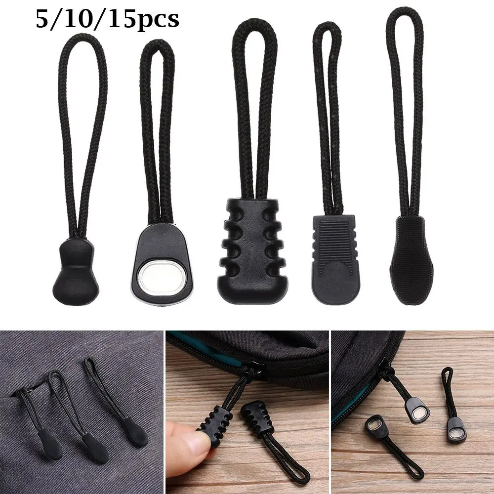 

Clothing Suitcase Tent Backpack Bags Clip Buckle Zip Puller Replacement Ends Lock Zips Zipper Pull Cord Rope Pullers