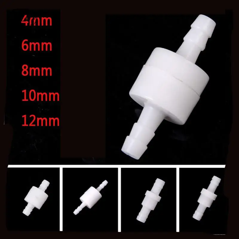

1PC White Plastic One Way Inline Check Valve Fuel Gas Liquid Water 4mm/6mm/8mm/10mm/12mm Air Check Valve Accessoires