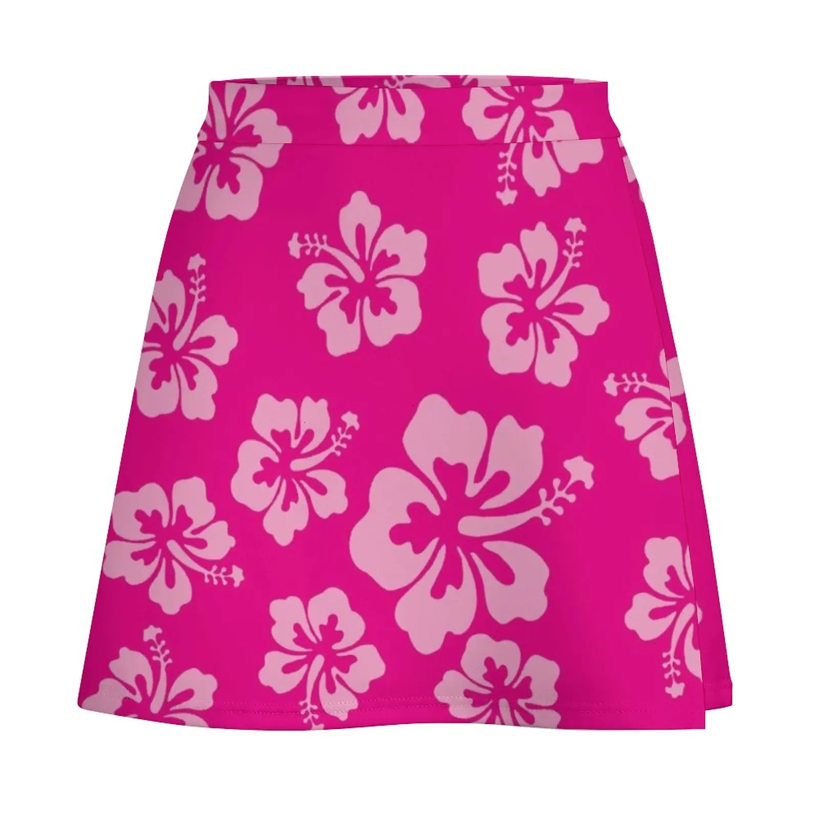 Ярко-розовая мини-юбка с гибискусом гавайский цветок Алоха Женская юбка платья