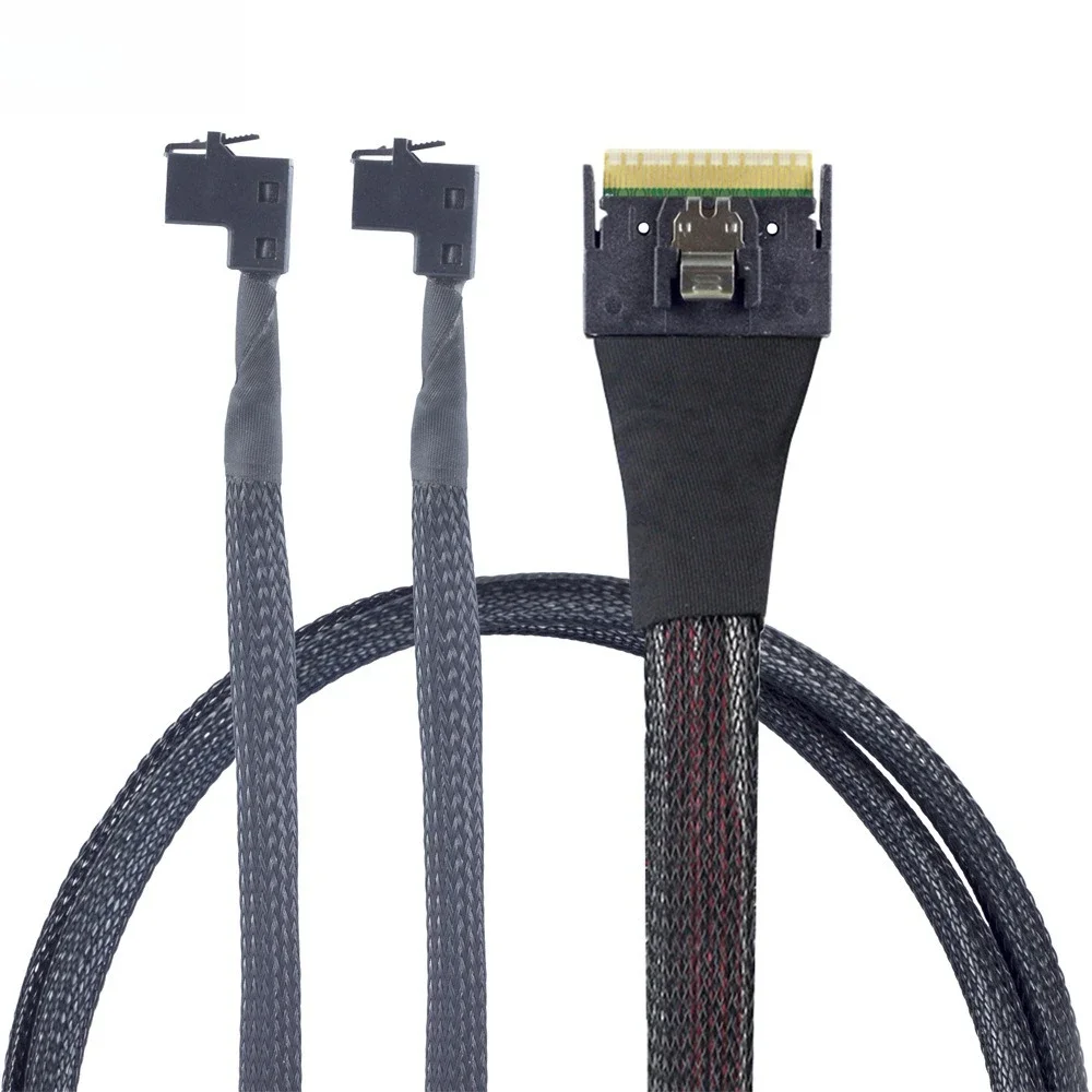 Фото ADT-Link MINI SAS Slimline SFF-8654 8i 4,0, противоскользящий разъем для SAS HD 8643, длина жгута верхнего изгиба, дополнительно 0,5 м, 0,8 м, 1 м №2