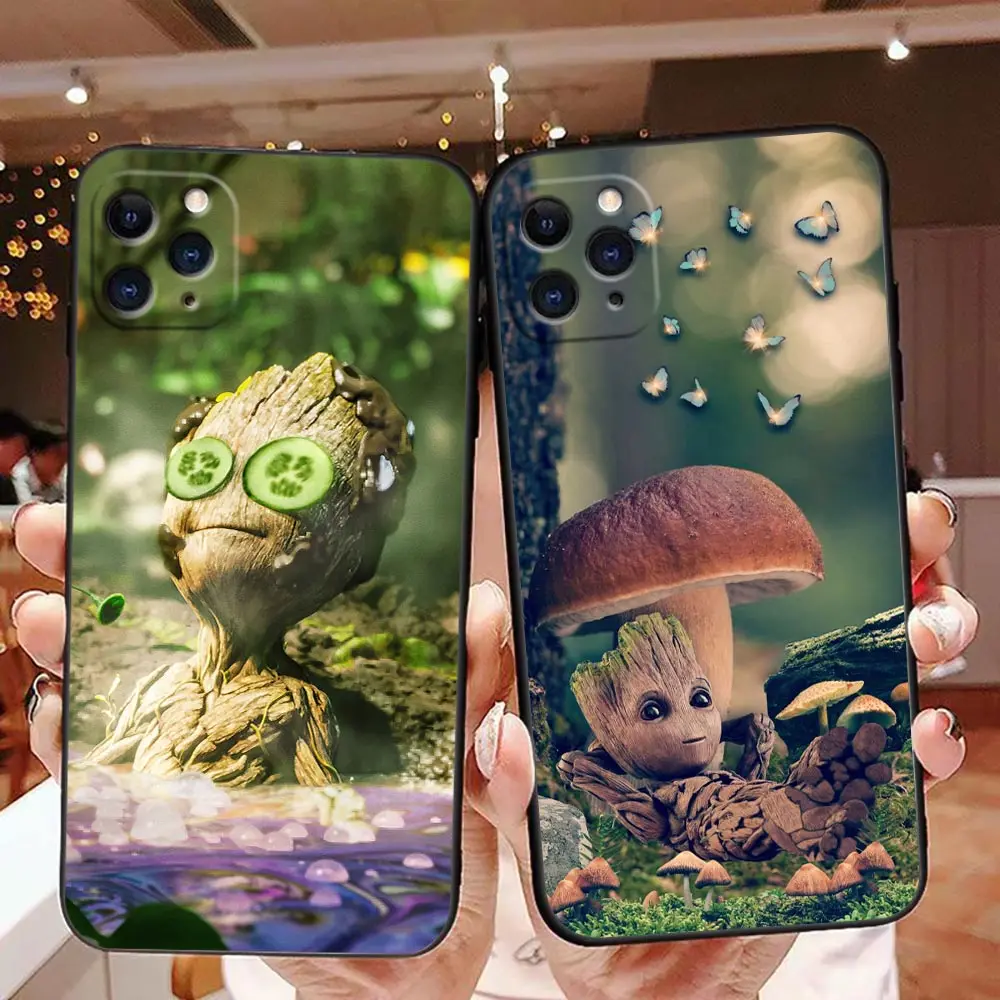 

Marvel Cute Funny Baby Groot Comics Phone Case For Apple iPhone14 13 12 11 Pro Max Mini XR X XS 8 7 SE Plus Max Cover Funda Capa