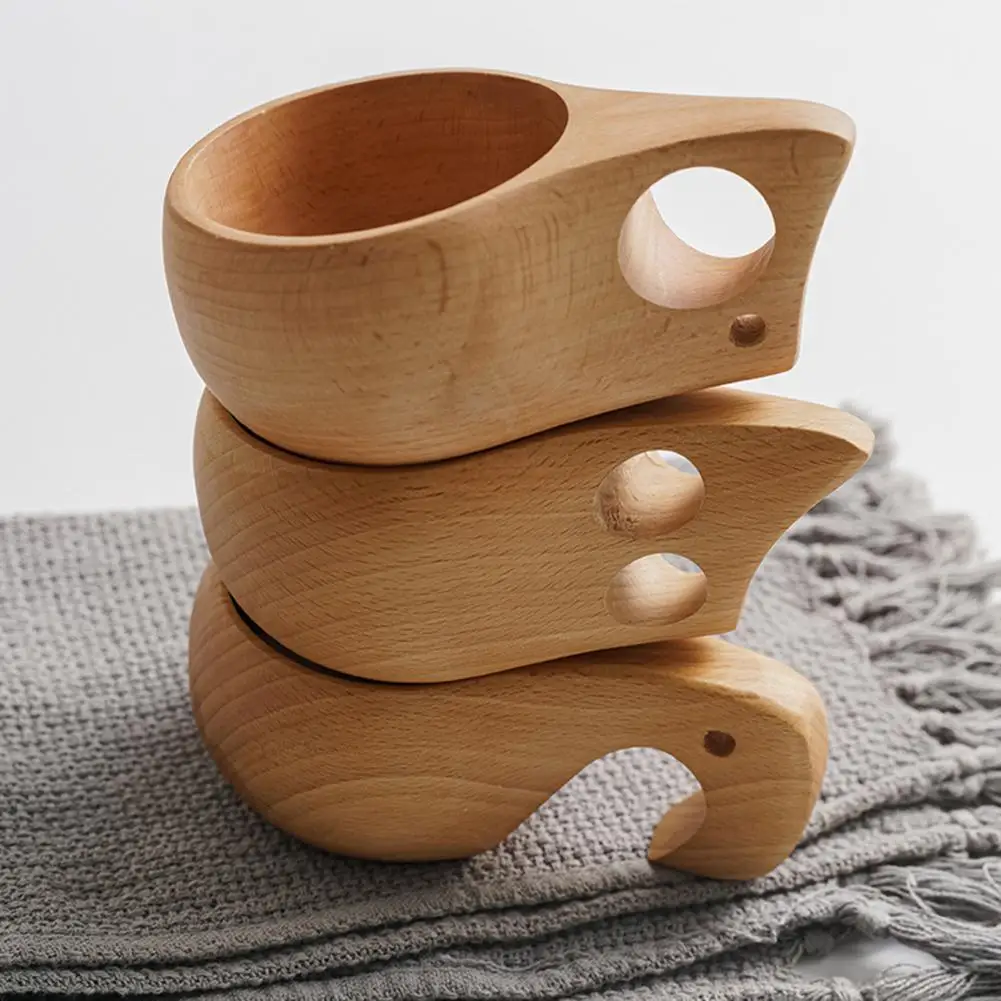 

Milk Coffee Cup Modern Handmade with Handle Japanese Style Wooden Milk Cup for Camping Drinking Cup Coffee Mug