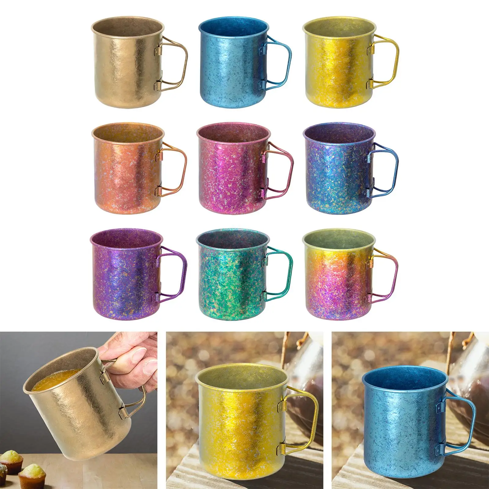 

Titanium Cup Durable Foldable Handle Cup Travel Camping Cup Telescopic Portable Collapsible Camping Mug for Tea Drinking Outdoor