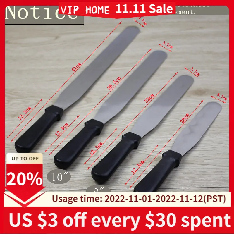

1pcs New Stainless Steel Spatula With Plastic Handle,Butter Icing Baking Knife,Cream Straight Spread Smoother silicon spatula