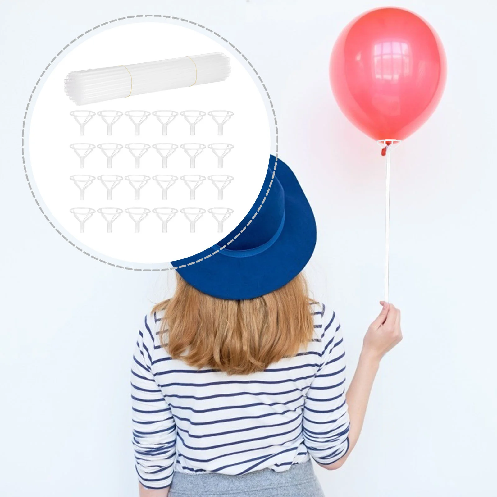 

50pcs Balloon Stand Holder, Reusable Balloon with Cups Supporting Balloons for Party Wedding Birthday Anniversary Decoration