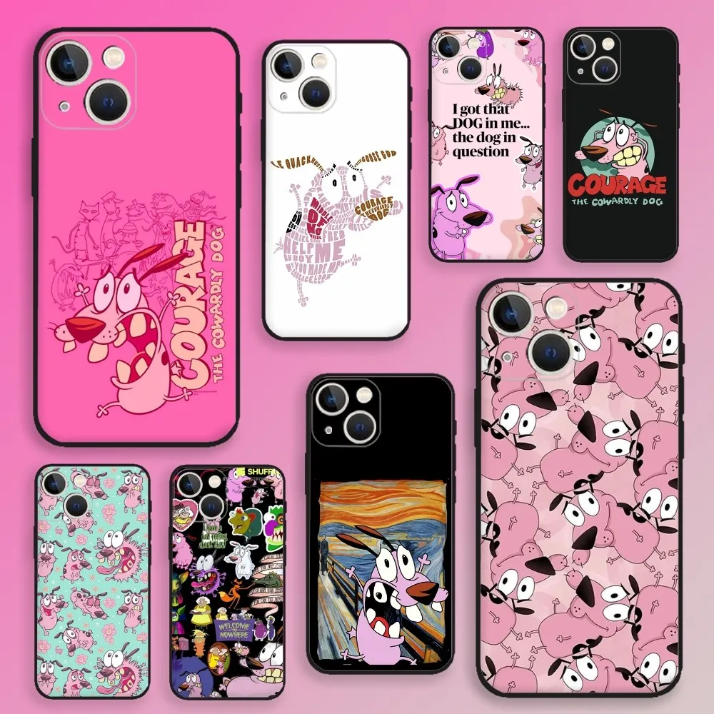 Чехол для телефона C-Courage the C-Cowardly Dog iPhone 16 15 14 13 12 11 Plus Pro Max XS X XR SE Mini 8 7 мягкий