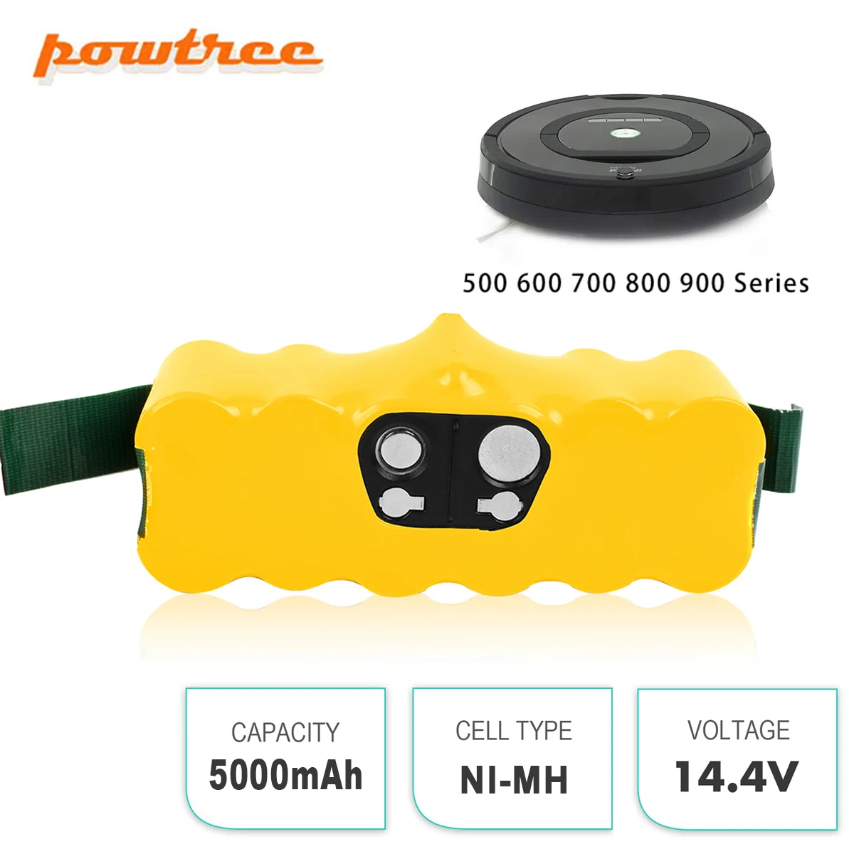 

Vacuum Cleaner Battery 14.4V 5000mAh Rechargeable batteries For iRobot Roomba 500 600 700 800 900 series 14.4 V 550 650 770 980