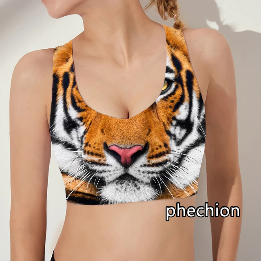 

Phechion новые модные женские животные Тигр 3D Печатный Повседневный Спортивный бюстгальтер Новинка спортивные хип-хоп летние Майки Топы V04