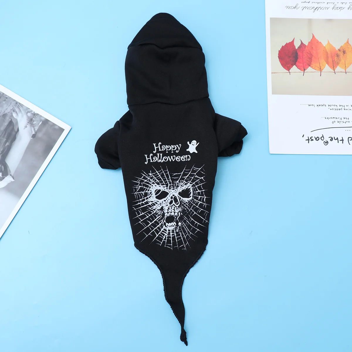 Костюм с капюшоном черепом и ужасом для домашних животных забавная одежда