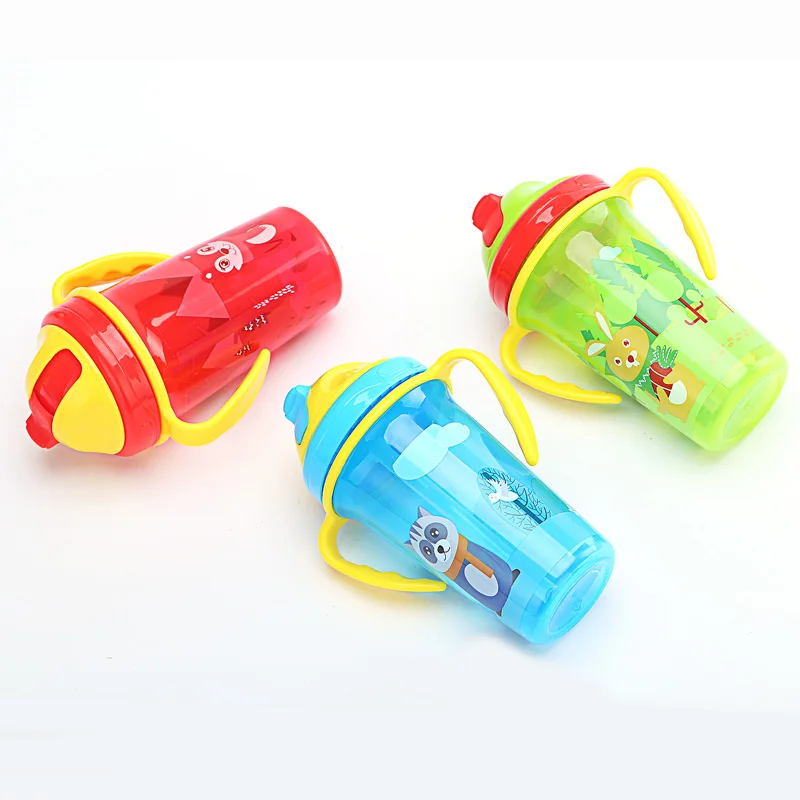 

Easy To Clean Baby Bottle With Double Handle Silicone Soft Suction Tube Pipette Drinking Cup Leak-proof And Explosion-proof