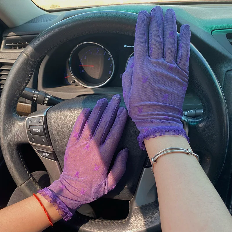 

Thin Gloves Female Xialeisi Rabbit Sunscreen Anti Ultraviolet Driving Elegant Riding Travel Outdoor Breathable Elastic