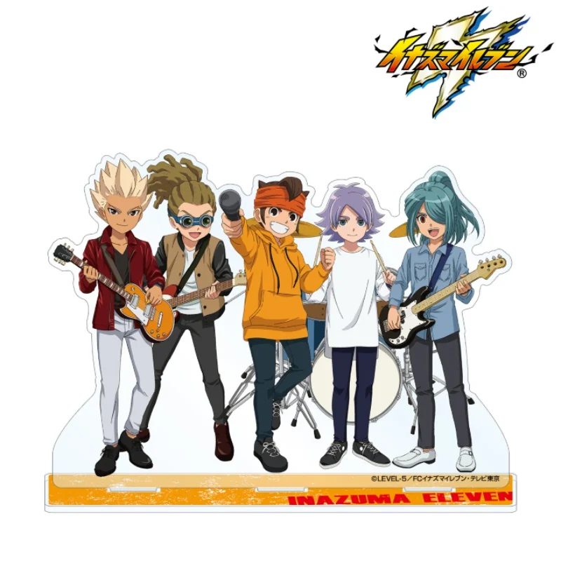 Фото Акриловые брелоки-подставки с персонажами аниме Inazuma Eleven: Асуто Инамори в стиле рок-группы, изображающие групповую формуацию из нескольких персонажей. №3