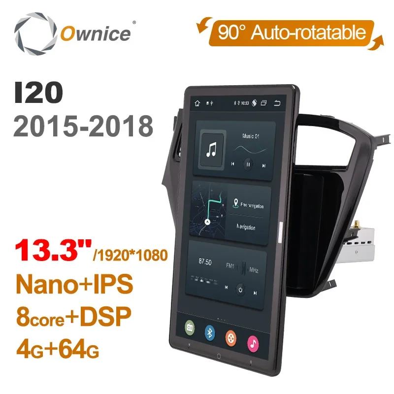 Автомобильный DVD-плеер Tesla Style 13 3 дюйма PX6 Android 10 0 автоповоротная навигация GPS Wi-Fi