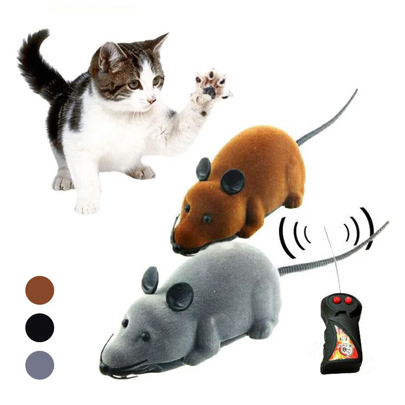 

With Battery Automatic Electric Interactive Cat Toy Mouse Real Remote Control Moving Fun Scratch Toys For Cats Mouse