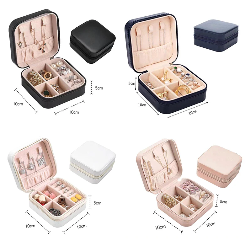 1PC New Jewelry Organizer Display Storage Box Travel Earrings Necklace Ring Holder Jewelry Case Boxes Шкатулка Для Украшений images - 6