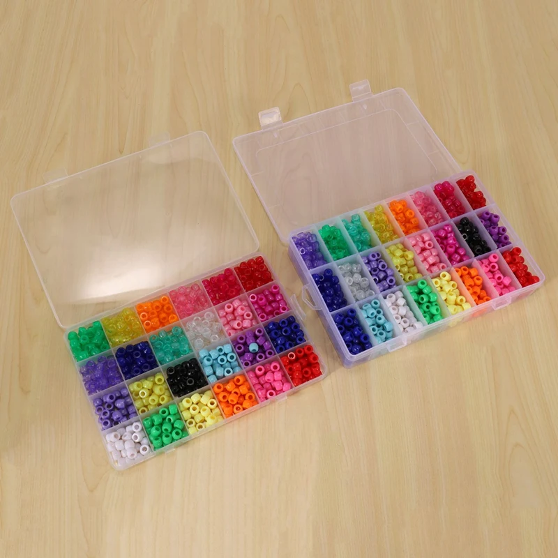 Бусины пони набор из 1900 бусин 9 мм в 24 цветах с эластичной лентой для изготовления