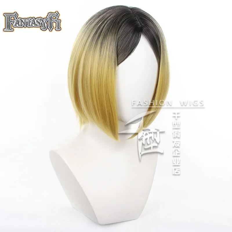Аниме Kenma Kozume Косплей Pruik 33Cm Geverfd Gradiezione Hoofdhuid Korte Pruiken Hittebest завод синтетический
