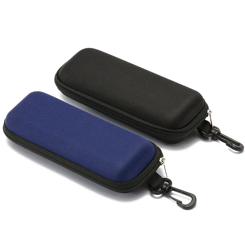 

5styles Protable Leather Glasses Case Protector Eyewear Sunglasses Hard Cover Case Unisex Glasses Box with Lanyard Zipper
