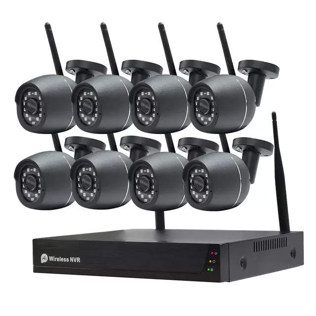 

Новая беспроводная система видеонаблюдения H.265 8 каналов 1536P 1080P NVR Wifi наружная 3MP AI IP-камера система безопасности P2P комплект видеонаблюдения
