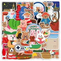103050pcs new cartoon cute korean bear stickers for kids toys luggage laptops ipad skateboard mobile phone stickers wholesale