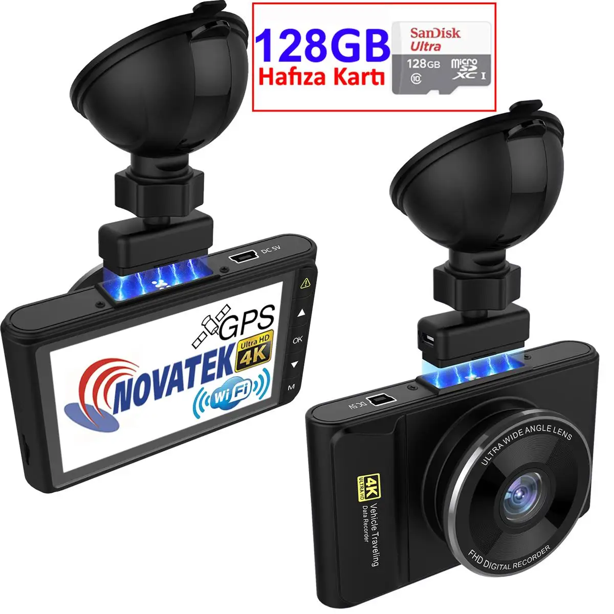 Novatek NT603GW + 128GB карты GPS WI-FI 4K 2160p смарт-камера для автомобиля | Автомобили и