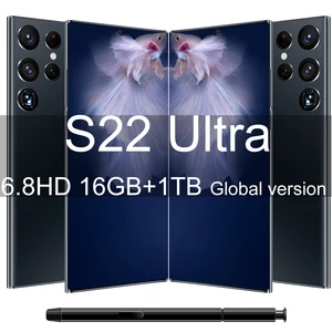 celular s22 ultra 5g smartphone global version 10 core 6800mah 16gb1tb 6 8 inch camera smart phone android 12 unlock cell phone free global shipping