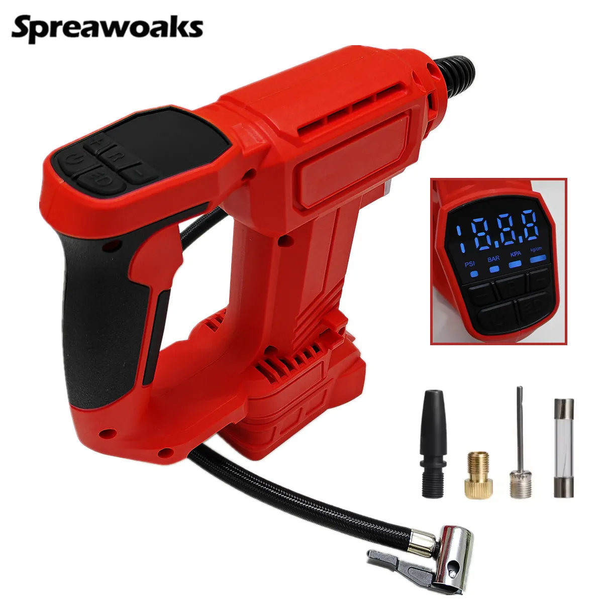 Беспроводной насос для накачивания шин, воздушный компрессор, электрический воздушный насос 150PSI с цифровым манометром, электроинструменты для аккумулятора Milwaukee 18 В