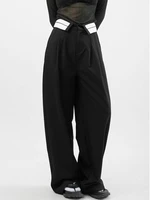 houzhou casual baggy black pants women oversize harajuku wide leg trousers female chic and elegant alt korean fashion aesthetic