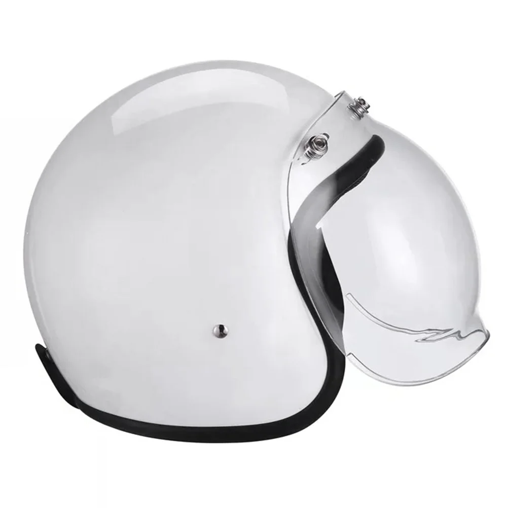 

1PC Motorcycle Helmet Lens Retro Helmet Bubble Lenses Three Button Type Helmet PC Visor Motorcycle Helmet Bubble Mirror for