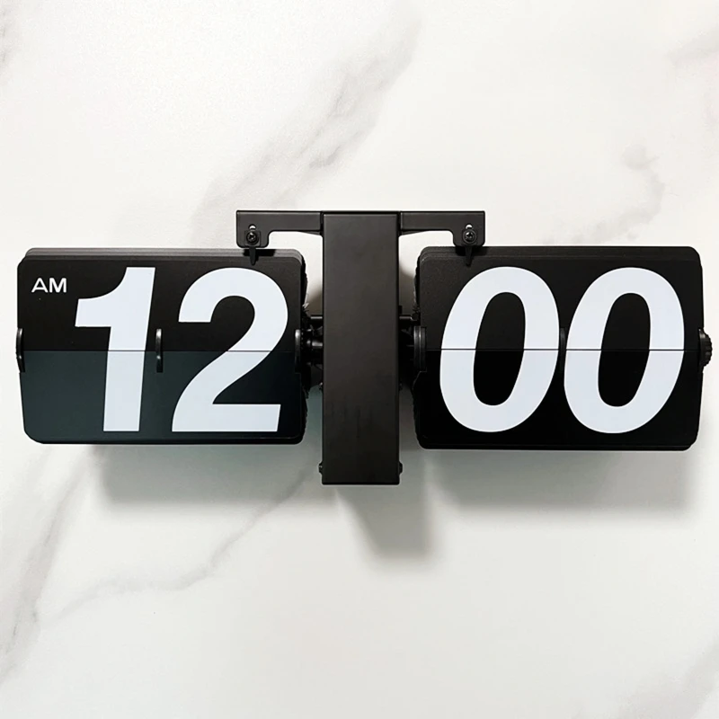 Flip Desk Clock Auto Flip Wall Mount Clock Battery Powered L