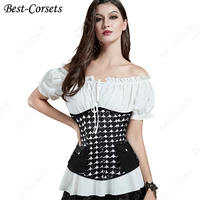 womens corset underbust waist cincher vintage corset belt black heart pattern bustier plus size gothic overbust corset
