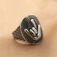 mens vintage titanium steel gesture ring jewelry gift size 7 12