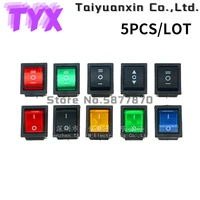 5pcs kcd4 rocker switch power switch 6pins 4pins 3position 2position with light 16a 250vac 20a 125vac the arrow is reset