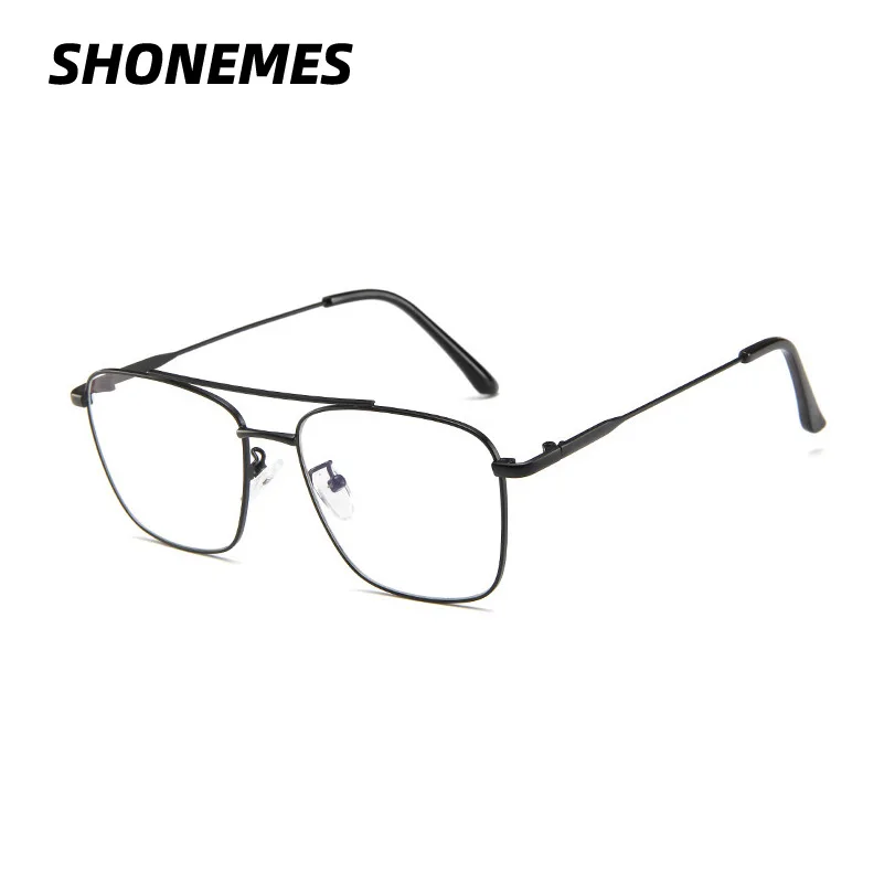 

SHONEMES Men Women Eyeglasses Frame Double Bridge Spectacle Square Plain Glasses Frames for Unisex Lentes