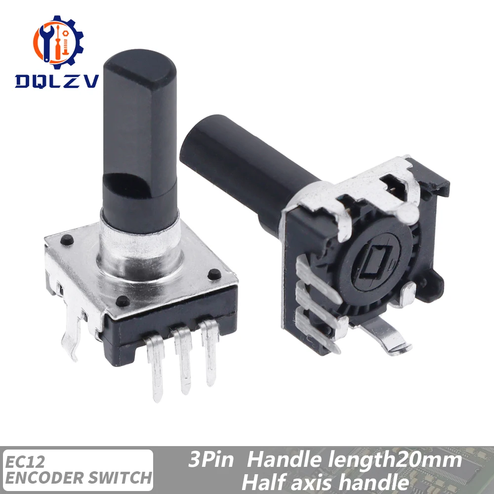 

Поворотный энкодер на 360 градусов EC12 RE12, аудиокодер, кодирование, 3 контакта, 24 положения, без кнопочного переключателя, длина ручки 12,5/15/20 мм