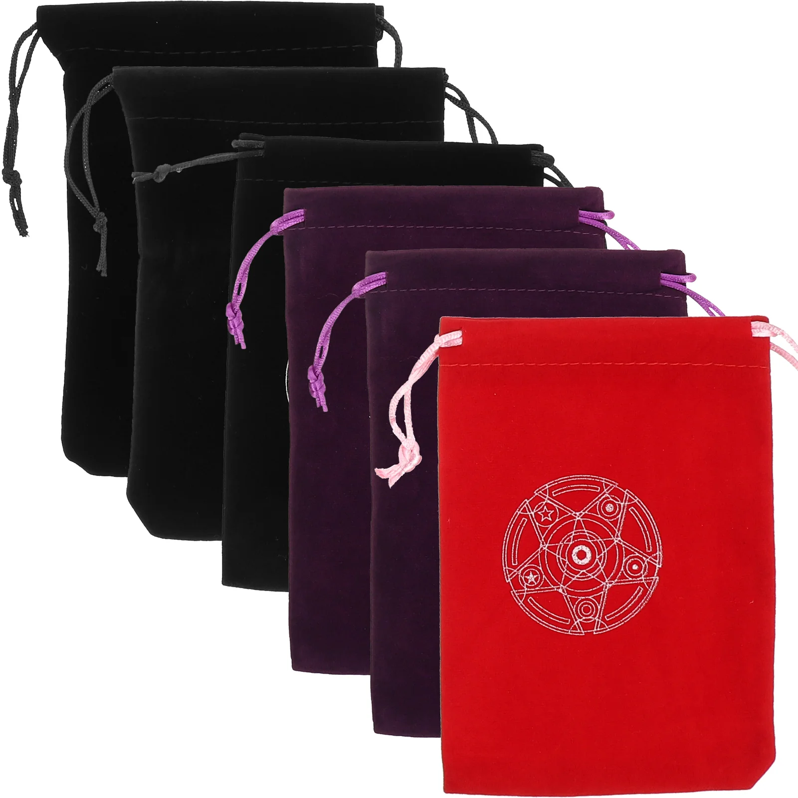 

6 Pcs Gift Wrap Bag Teaware Package Bag Tarot Drawstring Pouch Christmas Tarot Bag Bags Crystals Storage Bag