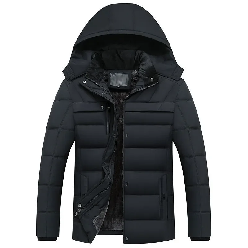 Пуховое хлопковое стеганое пальтоМужская зимняя куртка для среднего и пожилого