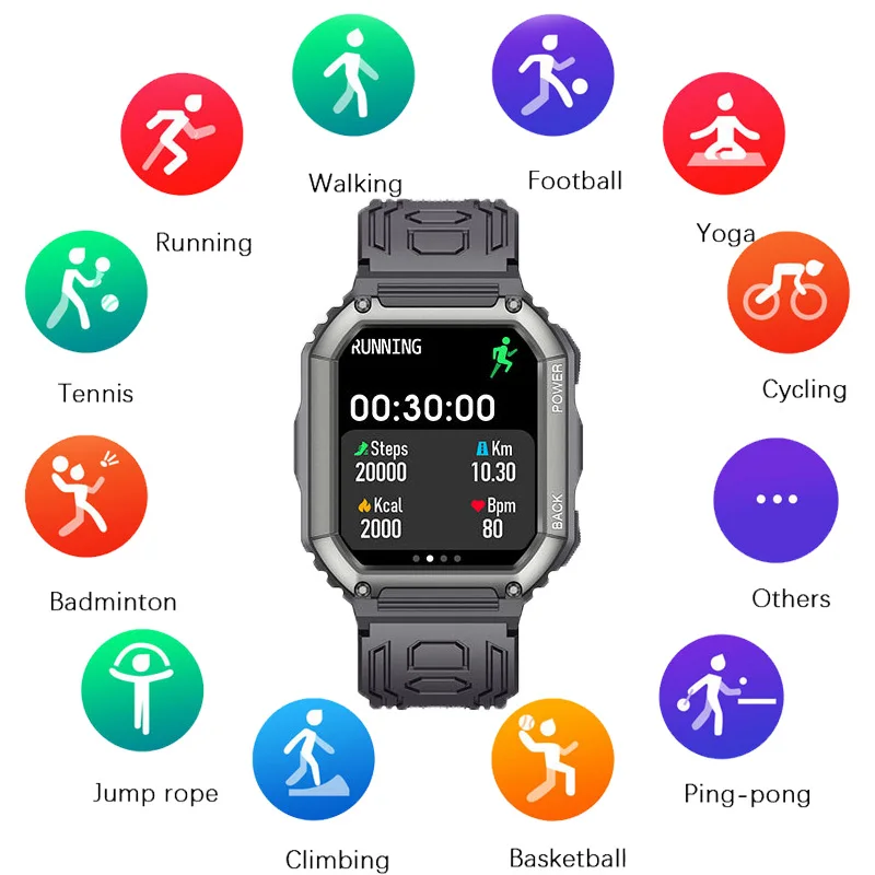 

Новинка 2023, мужские умные часы с большим аккумулятором, музыкальный проигрыватель, спортивный режим, напоминание о звонках, спортивные умные часы, мужские фитнес-часы