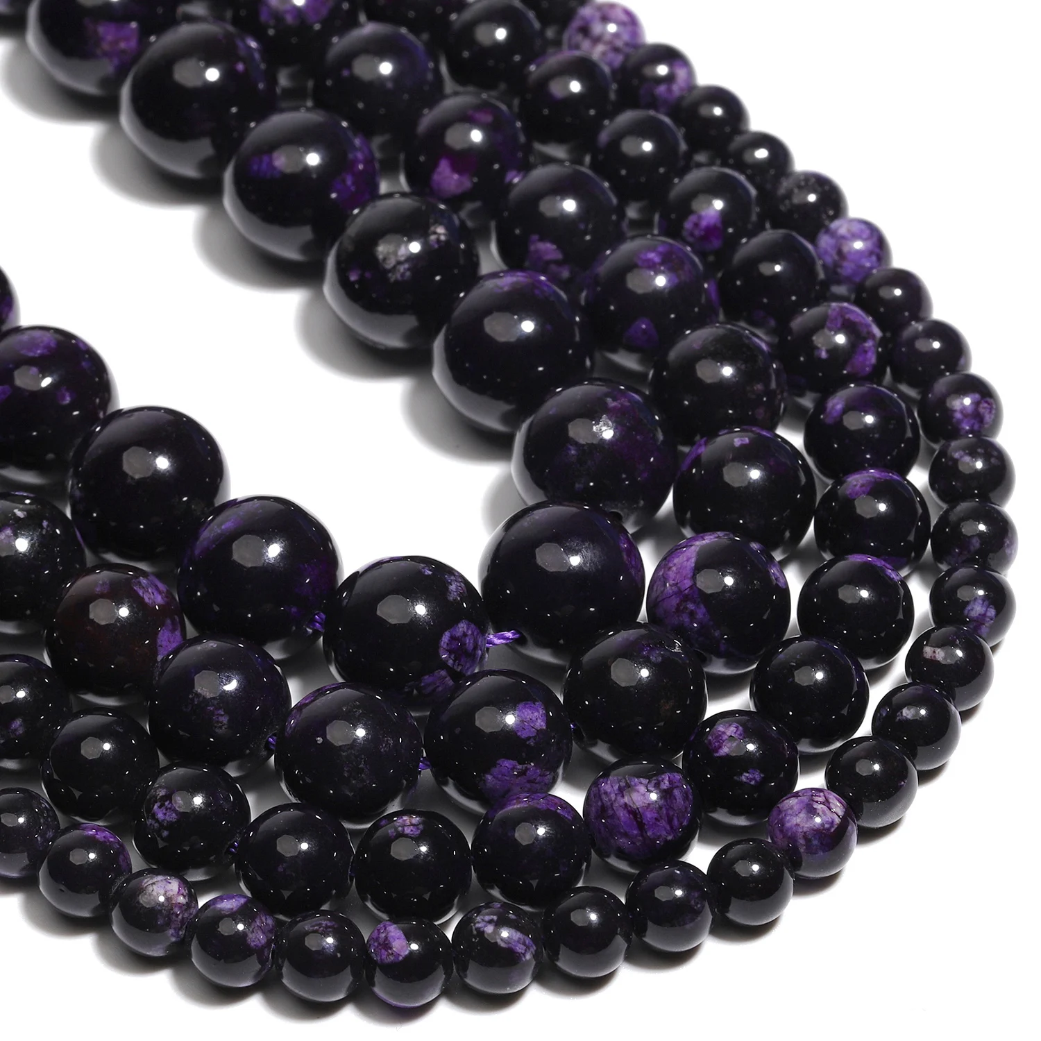 Натуральный камень San Sheng 6/8/10/12 мм фиолетовые бусины круглые свободные
