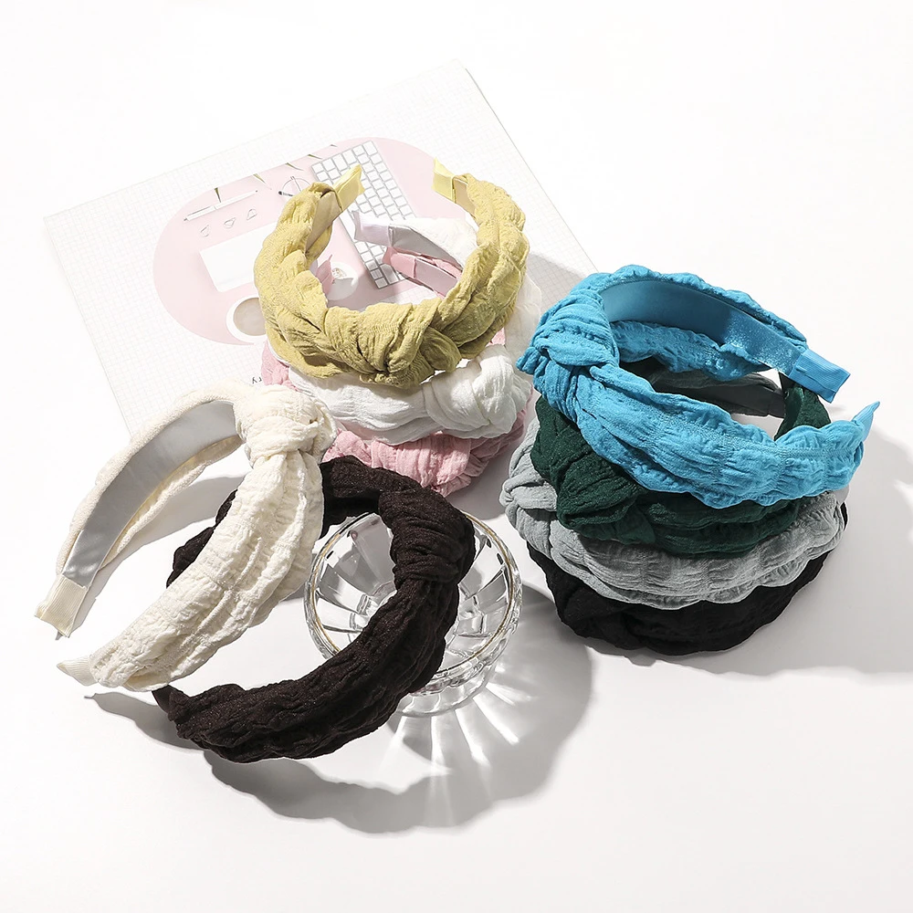 

2022 Fashion Bow Knot Hair Bands Solid Wide Hairband Hair Hoop for Women Gilrs Headbands Hair Accessories Headwear