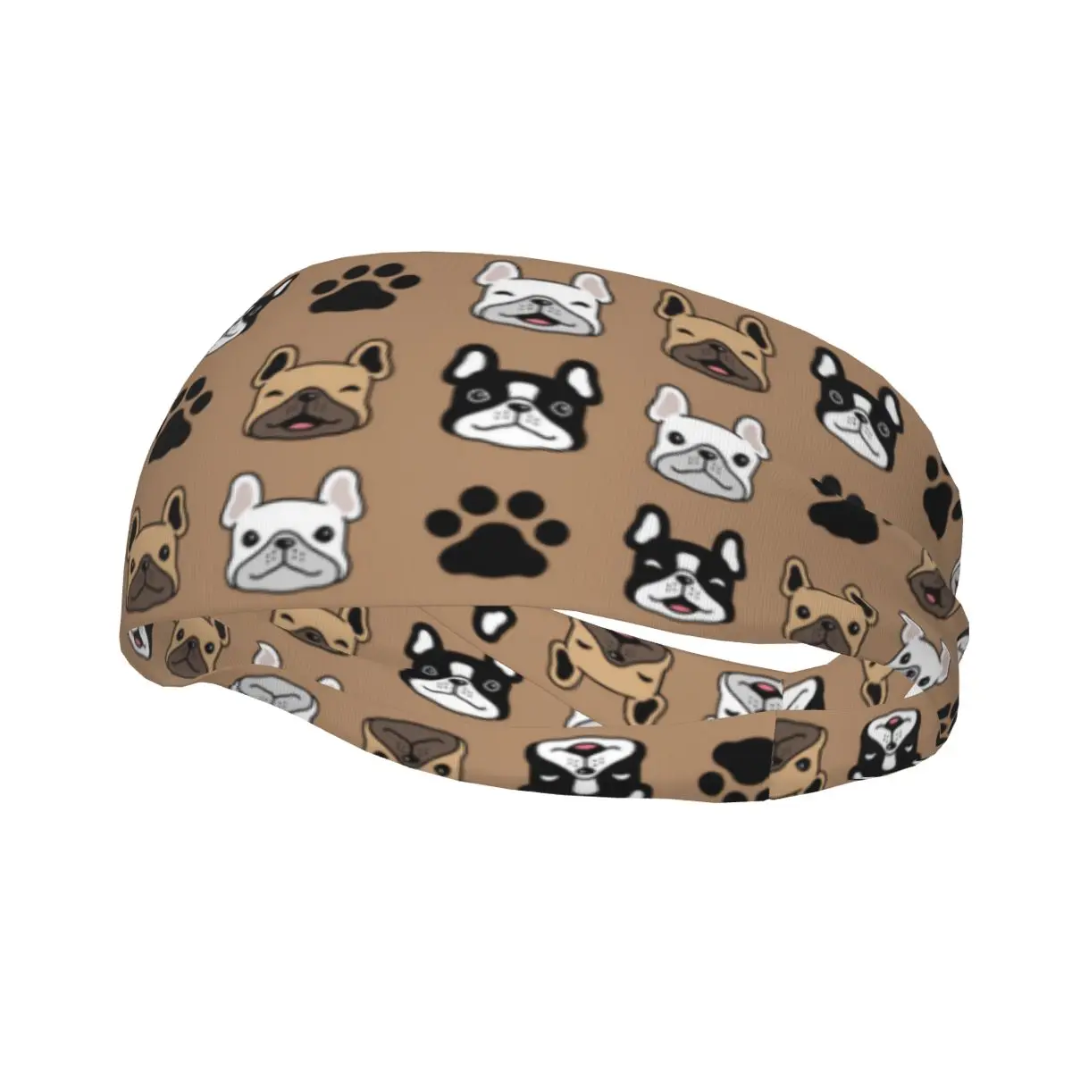 

French Bulldog Dog Sports Headband Head Sweat Bands Animal Hair Bands Jogging Tennis Sweatband Sports Safety for Women Men