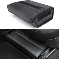 for tesla model y 1pcs car black front seat storage box new folding leather organizer automobiles durable interior accessories