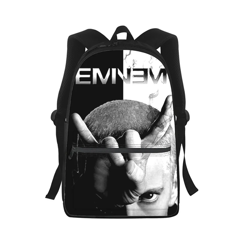 Eminem Men Women Backpack 3D Print Fashion Student School Bag Laptop Backpack Kids Travel Shoulder Bag