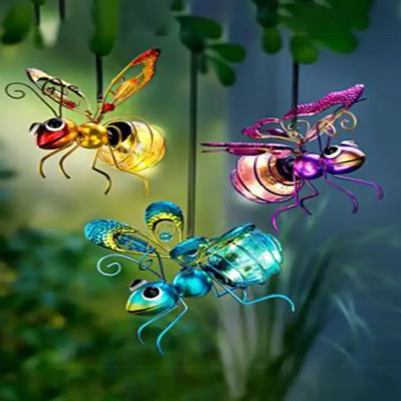 Уличная статуя насекомых на солнечной батарее водонепроницаемый висячий