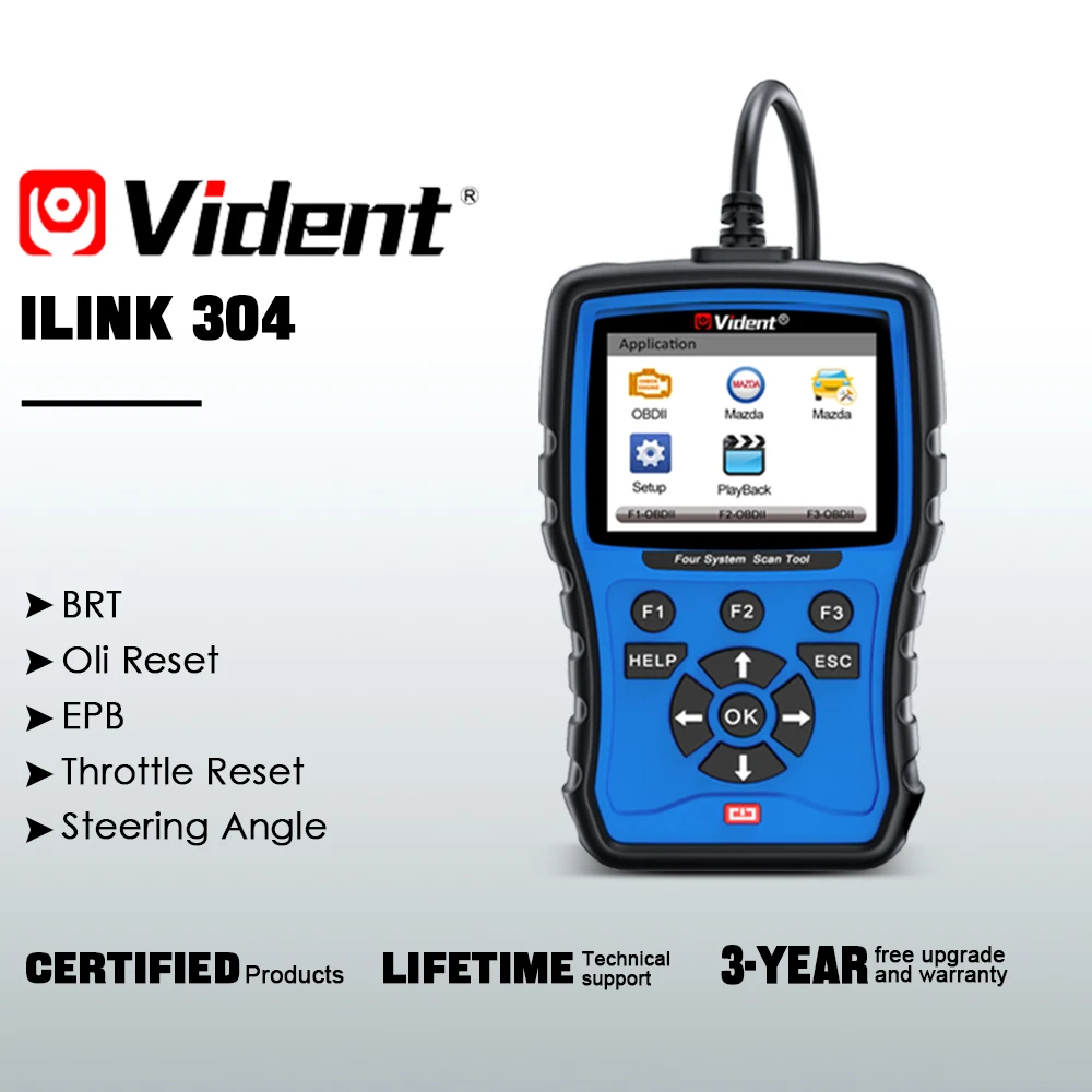 Vident iLink304 Сканер OBD2 Двигатель ABS SRS Трансмиссия 4-системы Диагностика BRT/Oli