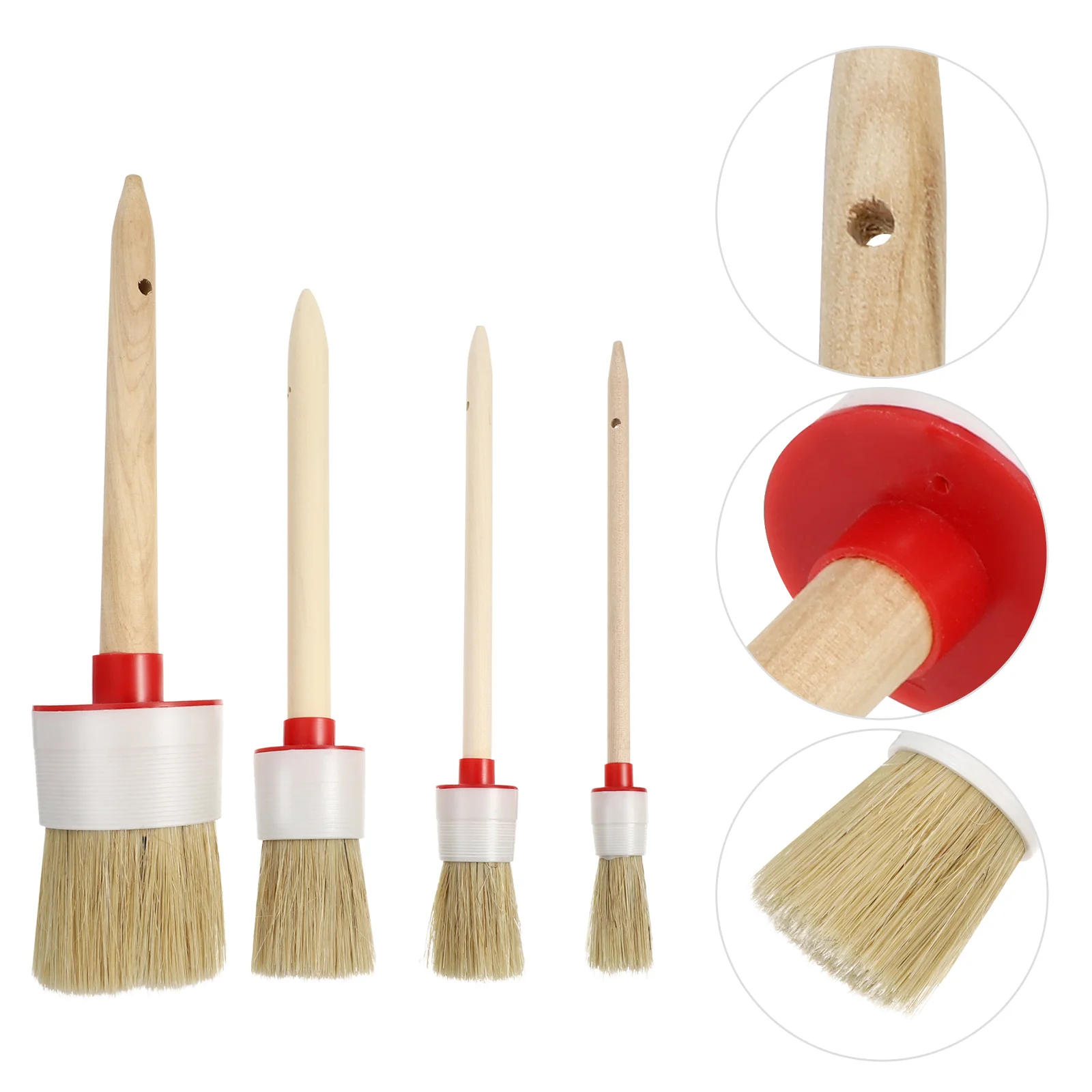 

Brush Brushes Wooden Glue Wall Template Home Wood Handle Round Cleaning Stencil Varnishes Oil Wax Set Hair Chalk Closet Cabinet