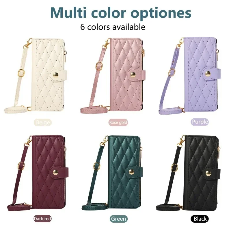 Кожаный чехол через плечо для телефона Samsung Galaxy Z Fold 6 5 4 3 Fold6 Fold5 Fold4 Fold3 кошелек с